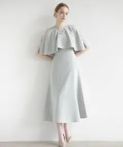 アンドクチュール ケープレイヤードドレス ミントAnd couture