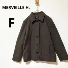 美品 メルベイユアッシュ F 刺子風 コットン ジャケット ブラウン 茶色のサムネイル