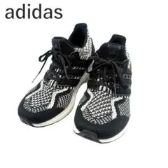 アディダス adidas スニーカー ultra boost 編込み模様 黒白