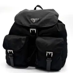 美品✨プラダ リュック バックパック ナイロン レザー 三角ロゴ ブラック