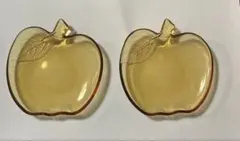 昭和レトロ　アンティーク　琥珀色のりんご型のお皿2枚