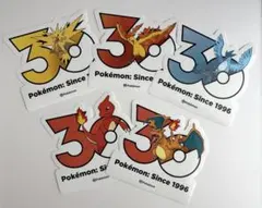 韓国限定】ポケモン 30周年 ステッカーサンダー ファイヤー フリーザー