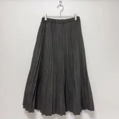 any FAM エニィファム スエード調 プリーツロングスカート F グレー