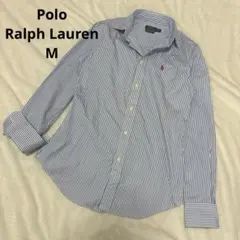 美品　Polo Ralph Lauren 長袖シャツ ストライプ　刺繍　コットン