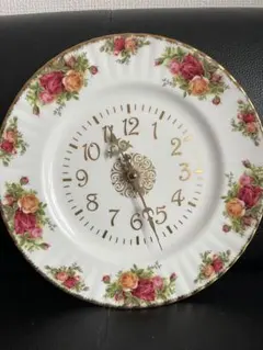 訳ありロイヤルアルバート オールドカントリーローズ 飾り時計 27cm