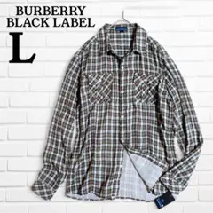 希少！ 新品未使用✨ バーバリーブラックレーベル ダブルガーゼチェックシャツ L