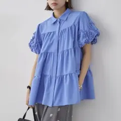 2026SS 新品 フリルスリーブティアードブラウス　Frene Fitmore