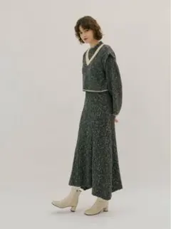 ★紬★　【ollun　きりまる】ニットベストセットロングワンピース 2025年最新】ollun きりまるの人気アイテム - メルカリ