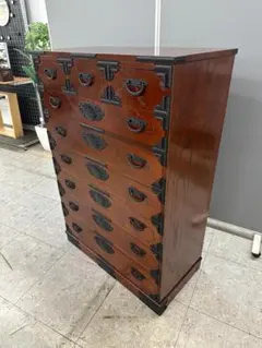 木製茶色箪笥 4引き出し スライド棚付き - メルカリ