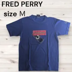 フレッドペリー Tシャツ M 青 ロゴ 月桂樹 LONDON STREET 古着のサムネイル