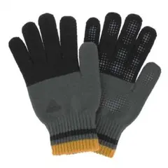 ★新品未使用★日本製アディダスロゴ入り滑り止め付きメンズ手袋チャコール★