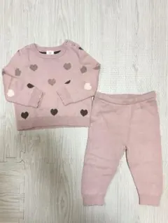 【baby GAP】ハート柄ニット上下セット 70cm
