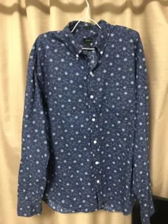【J.CREW】 ネイビー 花柄シャツ Lサイズ
