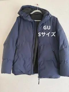 GUネイビー 中綿ジャケット フード付き