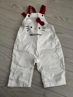 Hello Kittyカバーオーバーオール90cm ホワイト/レッドキティー