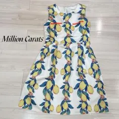 Million Carats レモン柄　清楚　ノースリーブ　ワンピース　春ワンピ