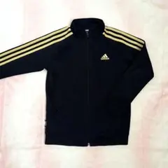 adidas ジップアップジャージ トラックジャケット　ブラック　ゴールド