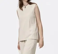 GU リブスリットチュニック(ノースリーブ)