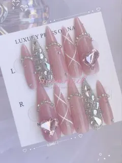 【現品】ネイルチップ ギャル フレンチガーリー 埋めつくし ワンホン ちゅるん