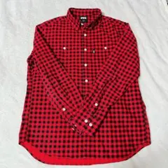 FTC エフティーシー ネルシャツ ブロックチェック M 赤×黒
