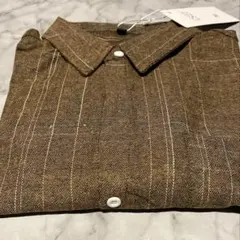 長袖シャツ トップス チェック ブラウン Mサイズ　秋