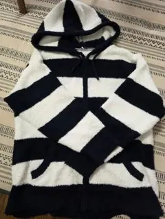 GU ストライプ柄 フード付き ルームウェア L