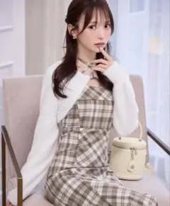 ミシェルマカロン michellMacaron アンサンブルチェックワンピース