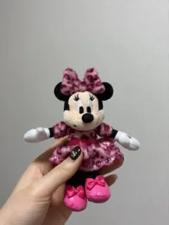 K*4様 ヒョウ柄ミニーちゃんキーホルダーピンク