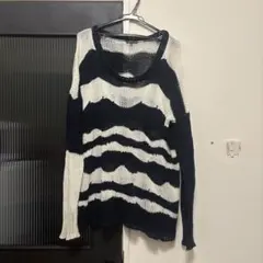Ann Demeulemeester ボーダーニット 17ss グランジ y2kのサムネイル
