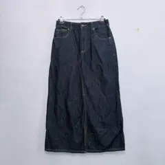 GU デニムフロントスリットロングスカート