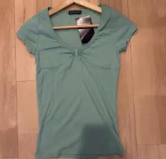 新品 Brandy Melville トップス ミントグリーン　リボン襟のサムネイル