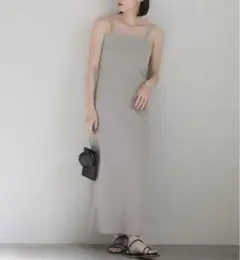 セレクトモカ ダブルストラップカップ付きリブキャミワンピース