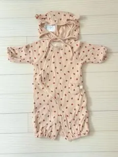 プティマイン petit mainいちご柄　2wayカバーオール　50-70cm