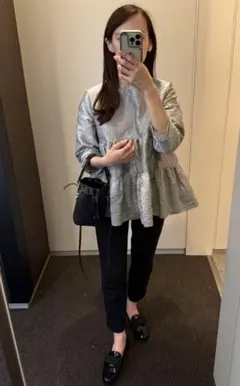 ohga ティアードブラウス　グレー