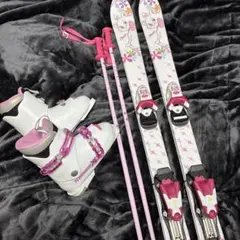 スキーセット 118cm ホワイト ピンク 3点セット ディズニー マリー