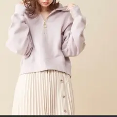 natural couture ハーフZIPダンボールショート丈プルパーカー