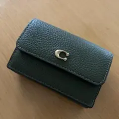 COACH 三つ折り財布 グリーン レザーのサムネイル