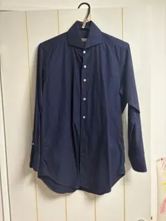 スーツセレクト　ネイビー クラシックタペード ボタンダウンシャツ