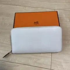 중고 HERMES アザップ シルクイン 長財布 白