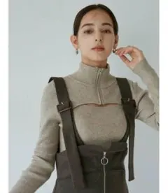 【MURUA】 ハーフジップカットニット