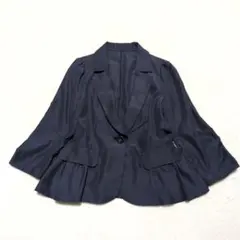 Swingle ペプラムジャケット 七分袖 ネイビー Sのサムネイル