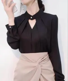 dazzlin ショルダーフリルカットトップス ブラック FREEのサムネイル