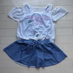 水着 ギンガムチェック キャミソール スカート ラッシュガード