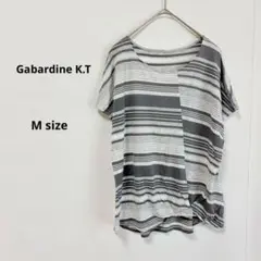 Gabardine K.T ボーダー柄　カットソー　M アシンメトリー　半袖のサムネイル