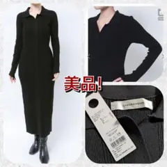 美品【LAGUNAMOON ラグナムーン】 カラーネックニットワンピース Ｓ