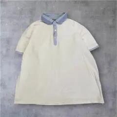 BEAMS メンズポロシャツ 00s 衿切替 綿100% 白 M アメカジのサムネイル