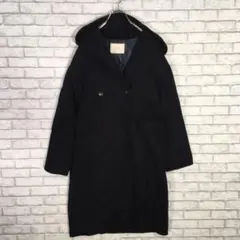 スローブイエナ　フーディ　ウールコート　ロング　ネイビー　M 細身　9〜10号