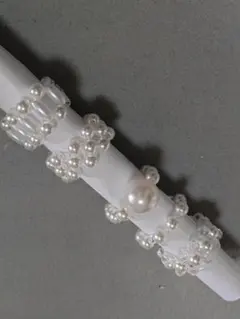 ハンドメイド パールビーズリング ホワイト