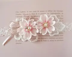 【new新作】初節句　ひな祭り　桜のベビーヘアバンド初節句お食い初め　お宮参り