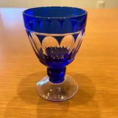 ！早い者勝ち！ 切子風 ガラス コップ 高台 青